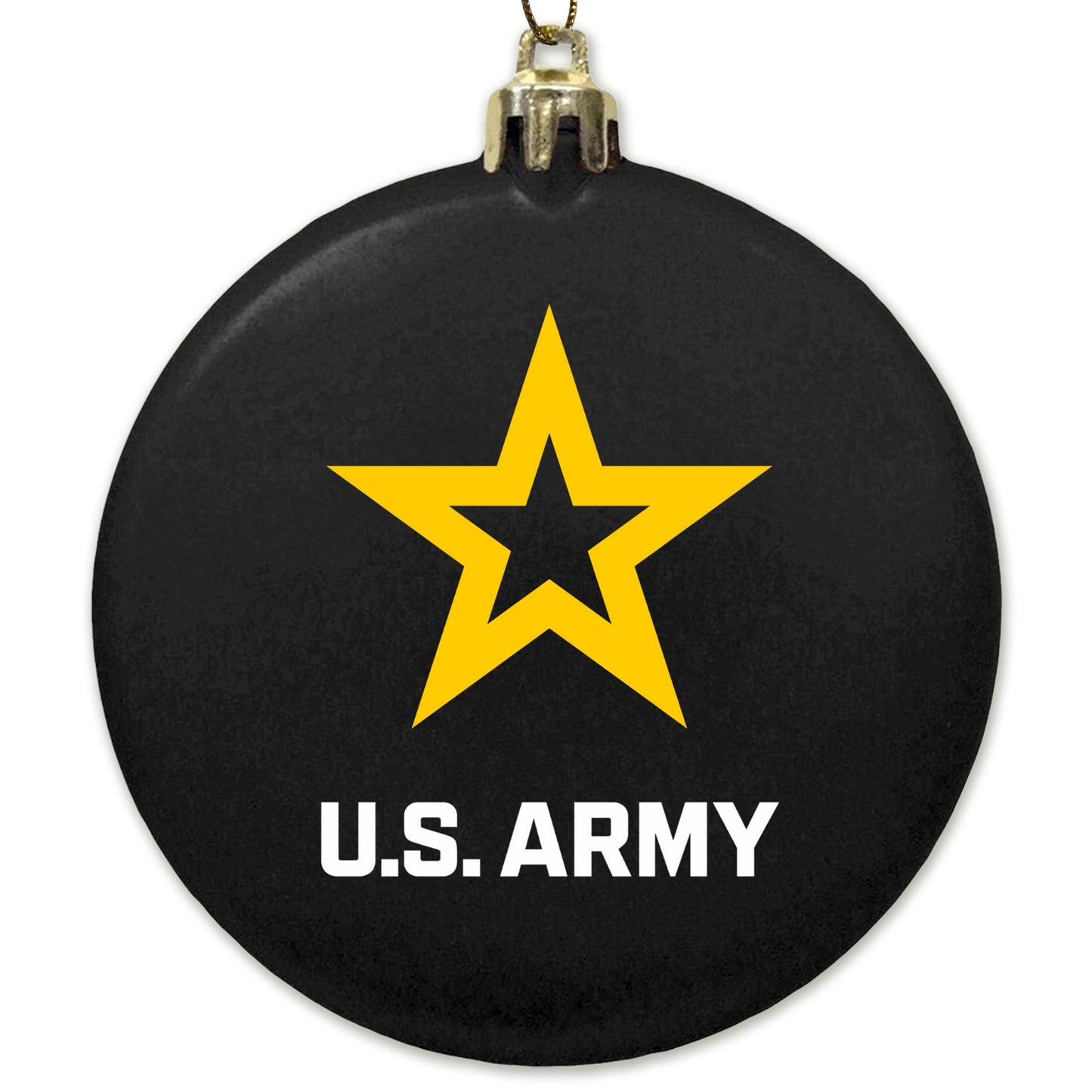 Army 2025 Star 3" Satin Finish Flat Shatterproof Ornament (Black)