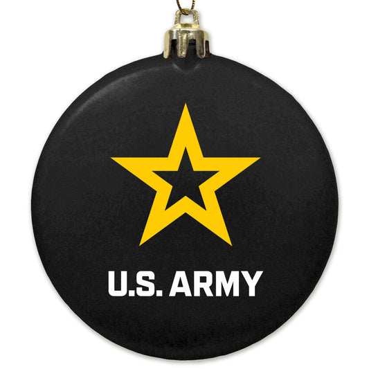 Army 2025 Star 3" Satin Finish Flat Shatterproof Ornament (Black)